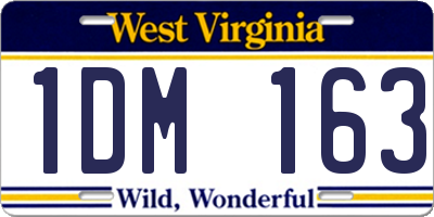 WV license plate 1DM163