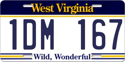 WV license plate 1DM167