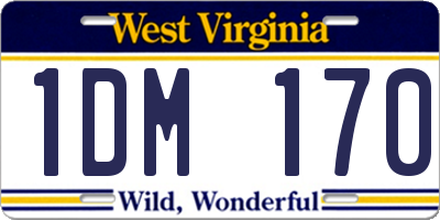 WV license plate 1DM170