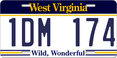 WV license plate 1DM174
