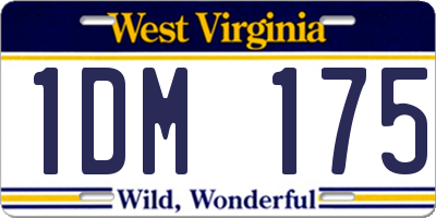 WV license plate 1DM175