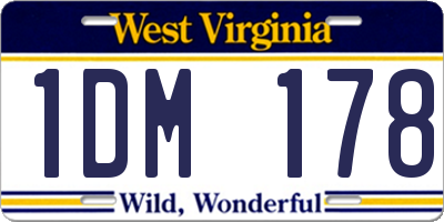 WV license plate 1DM178