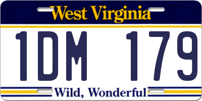 WV license plate 1DM179