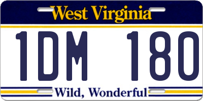 WV license plate 1DM180