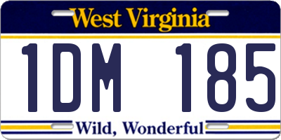 WV license plate 1DM185