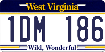 WV license plate 1DM186
