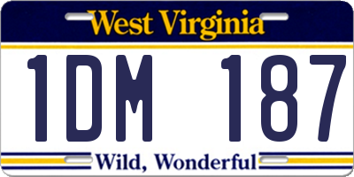 WV license plate 1DM187