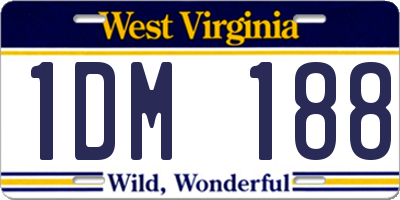 WV license plate 1DM188