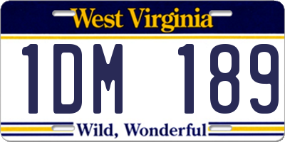 WV license plate 1DM189