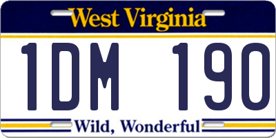 WV license plate 1DM190