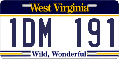 WV license plate 1DM191