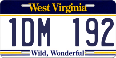 WV license plate 1DM192