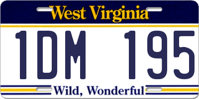WV license plate 1DM195