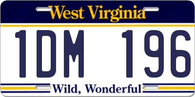 WV license plate 1DM196