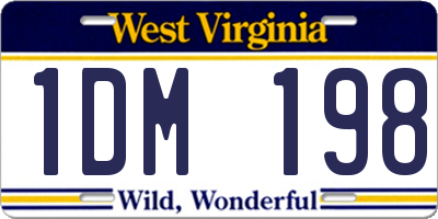 WV license plate 1DM198