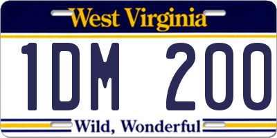 WV license plate 1DM200
