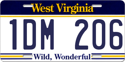 WV license plate 1DM206