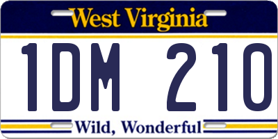 WV license plate 1DM210