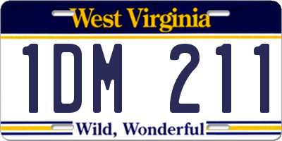 WV license plate 1DM211