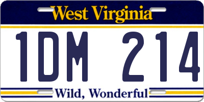 WV license plate 1DM214