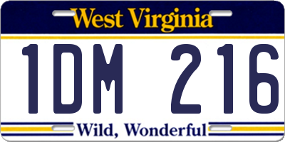 WV license plate 1DM216