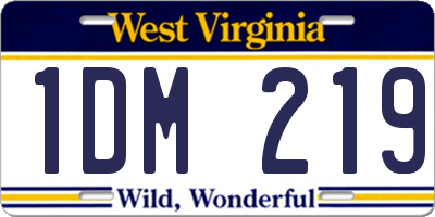 WV license plate 1DM219