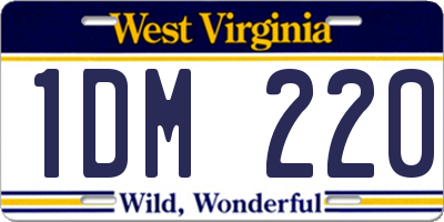 WV license plate 1DM220