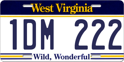 WV license plate 1DM222