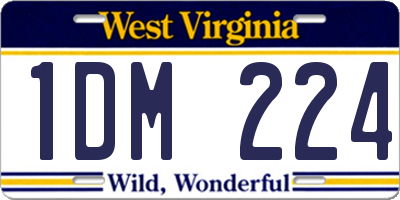 WV license plate 1DM224