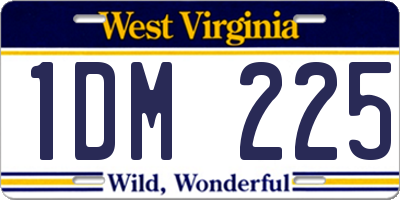 WV license plate 1DM225