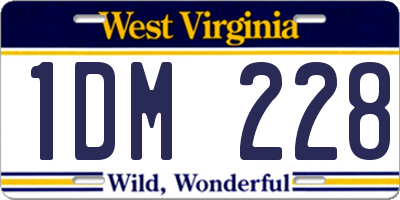 WV license plate 1DM228