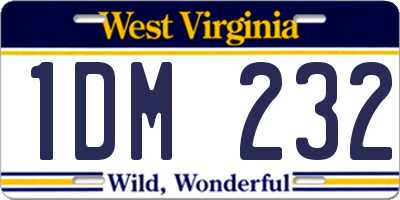 WV license plate 1DM232