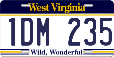 WV license plate 1DM235
