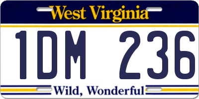 WV license plate 1DM236