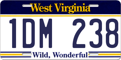 WV license plate 1DM238
