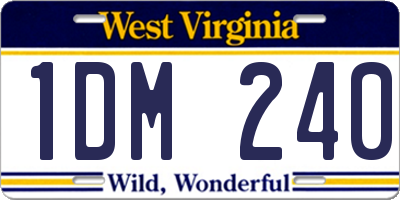 WV license plate 1DM240