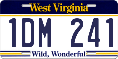WV license plate 1DM241
