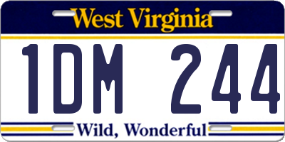 WV license plate 1DM244