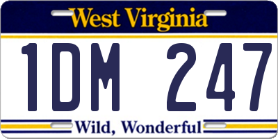 WV license plate 1DM247