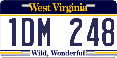 WV license plate 1DM248