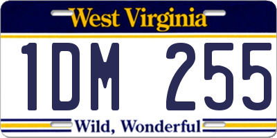WV license plate 1DM255
