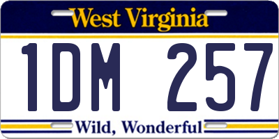 WV license plate 1DM257