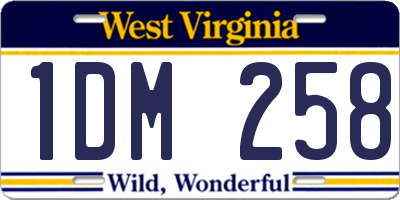 WV license plate 1DM258