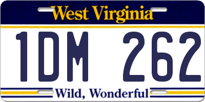 WV license plate 1DM262