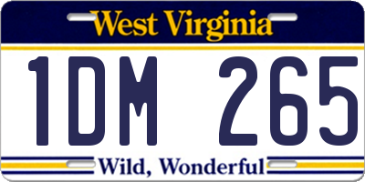 WV license plate 1DM265