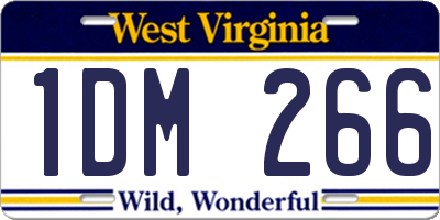 WV license plate 1DM266