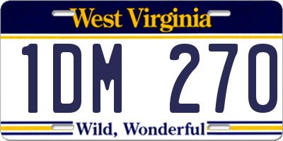 WV license plate 1DM270