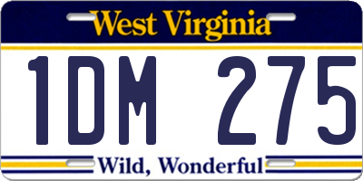WV license plate 1DM275