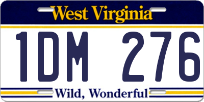 WV license plate 1DM276