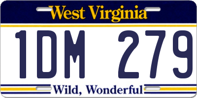 WV license plate 1DM279